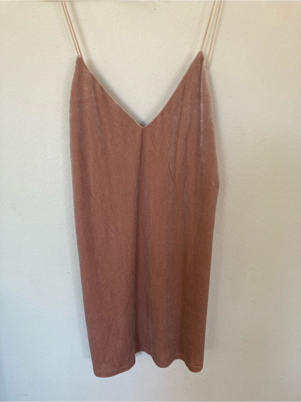 Tobi Blush Pink Velvet Slip Dress